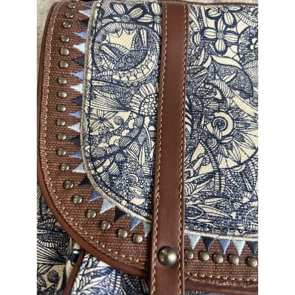 Sakroots Backpack Artist's Circle Blue Floral Embroidered Saddle Bag Purse‎ - Picture 4 of 14